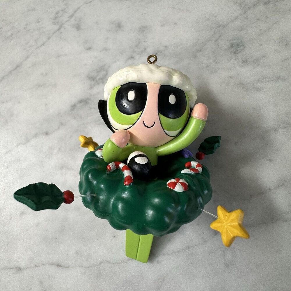 Powerpuff Girls Buttercup 2002 Christmas Ornament Vintage Cartoon Network Green